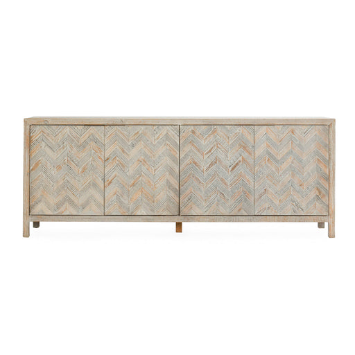 Classic Home - Sienna Reclaimed Pine 4Dr Cabinet Gray/Cream Wash - 52004708 - GreatFurnitureDeal