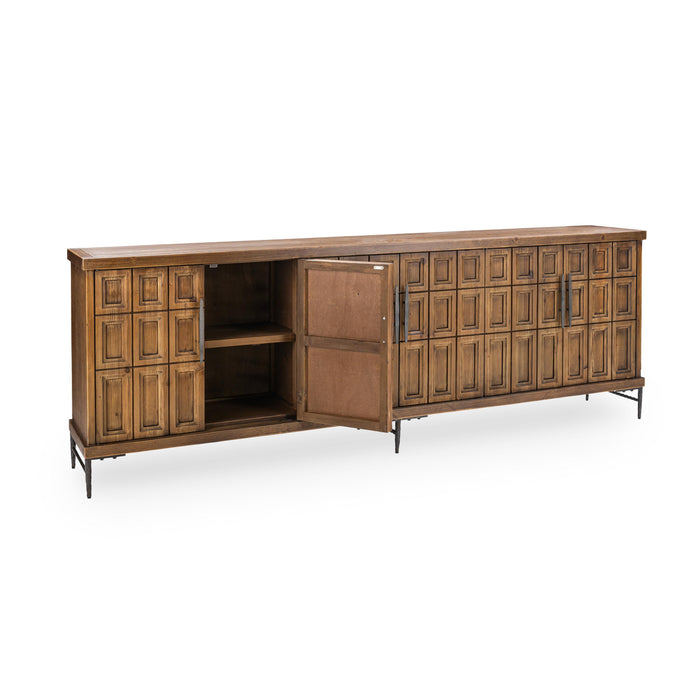 Classic Home - Willmark 6-Door Reclaimed Pine Wood Sideboard Buffet - 52004710 - GreatFurnitureDeal
