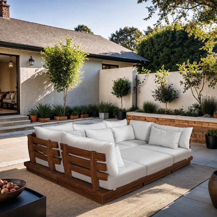 Meridian Furniture - Ease 228" Fabric Upholstered 8 Piece Modular Sectional - 111White-Sec6C - GreatFurnitureDeal