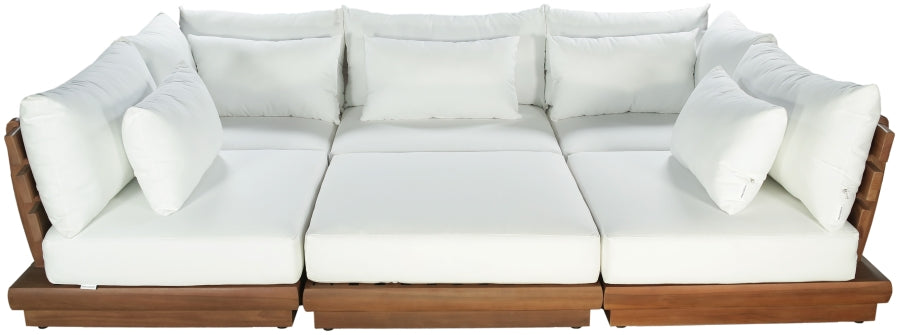 Meridian Furniture - Ease 228" Fabric Upholstered 8 Piece Modular Sectional - 111White-Sec6C - GreatFurnitureDeal