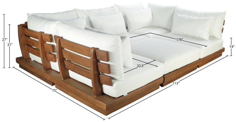 Meridian Furniture - Ease 228" Fabric Upholstered 8 Piece Modular Sectional - 111White-Sec6C - GreatFurnitureDeal