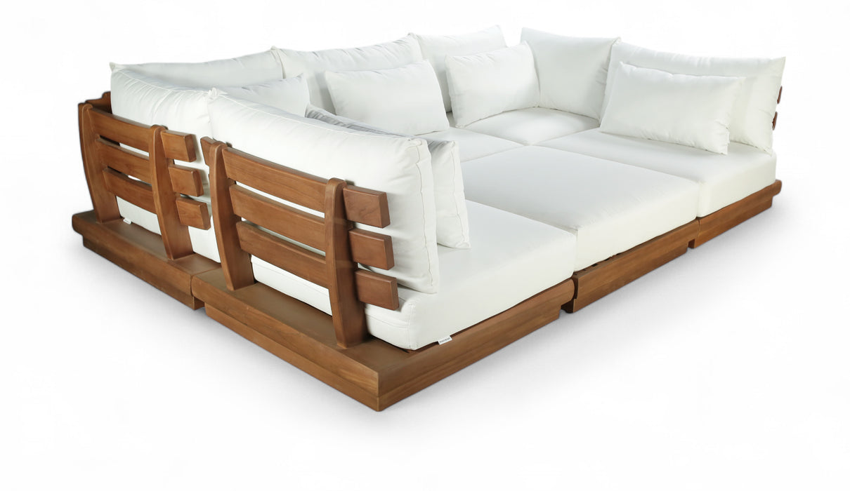 Meridian Furniture - Ease 228" Fabric Upholstered 8 Piece Modular Sectional - 111White-Sec6C - GreatFurnitureDeal