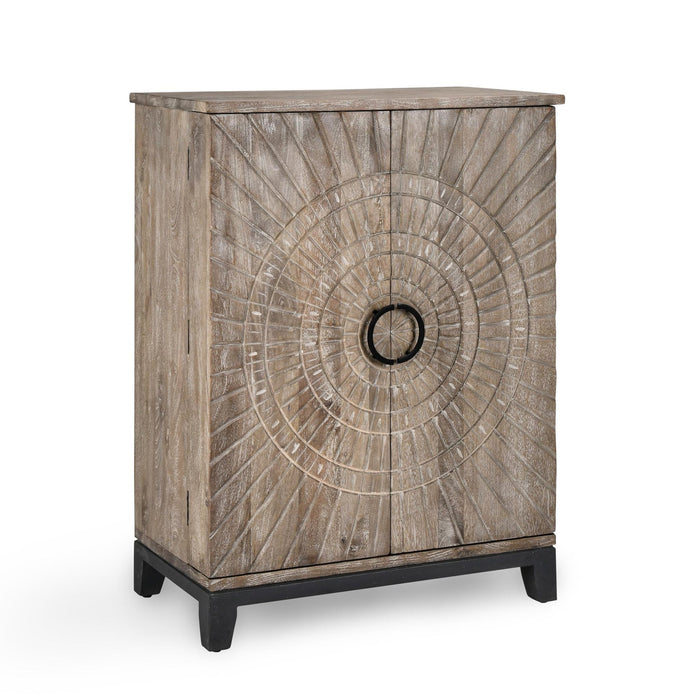 Classic Home - Vivienne Solid Wood Bar Cabinet - Light Gray - 52010615 - GreatFurnitureDeal