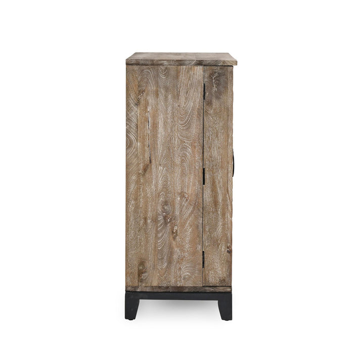 Classic Home - Vivienne Solid Wood Bar Cabinet - Light Gray - 52010615 - GreatFurnitureDeal