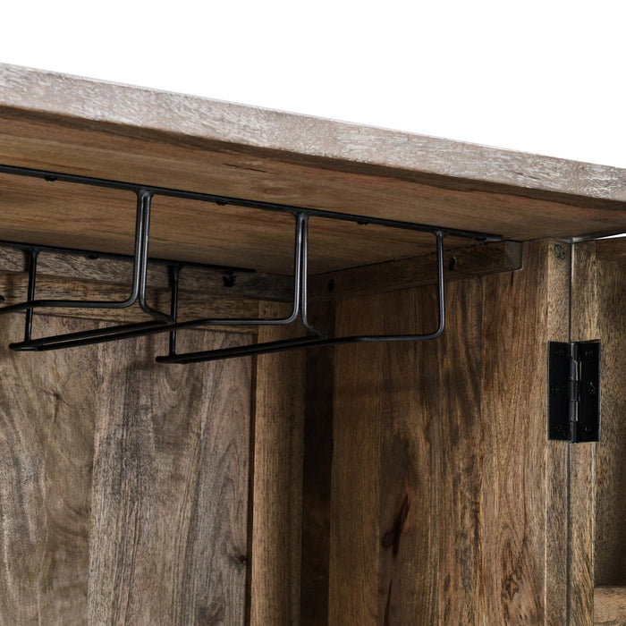 Classic Home - Vivienne Solid Wood Bar Cabinet - Light Gray - 52010615 - GreatFurnitureDeal