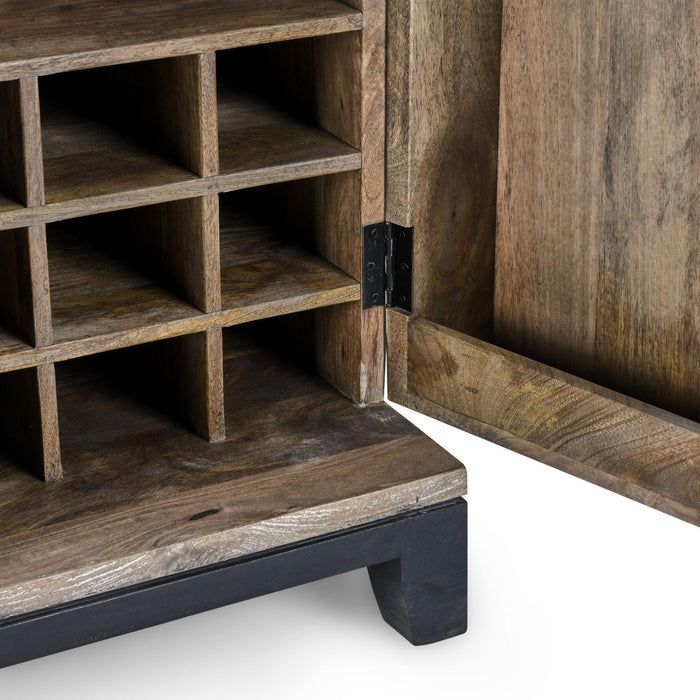 Classic Home - Vivienne Solid Wood Bar Cabinet - Light Gray - 52010615 - GreatFurnitureDeal