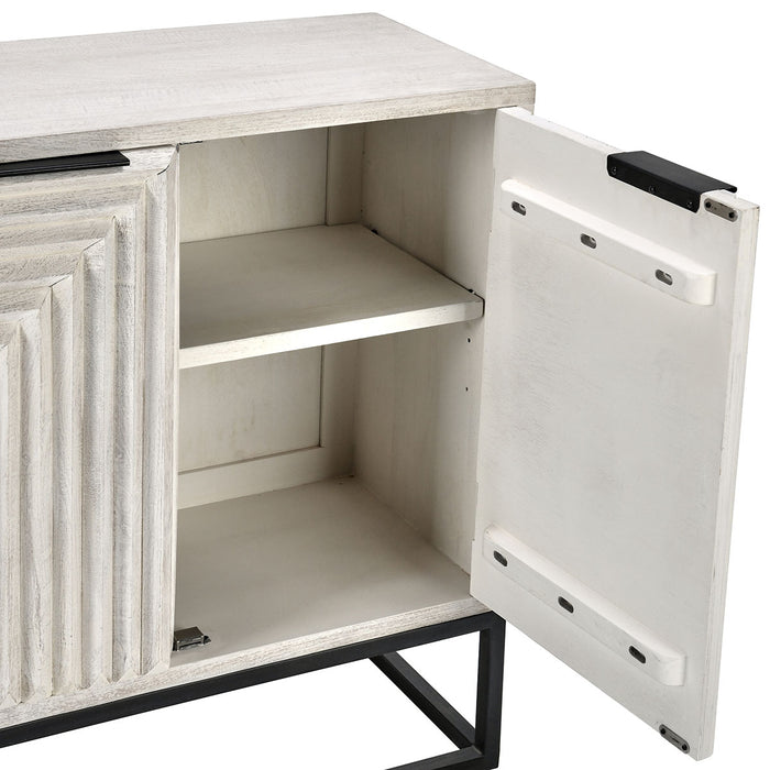 Classic Home Furniture - Flint Mango Wood 2Dr Cabinet Coastal White - 52010861 - GreatFurnitureDeal