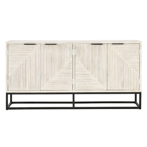 Classic Home Furniture - Flint Mango Wood 4Dr Cabinet Coastal White - 52010862 - GreatFurnitureDeal