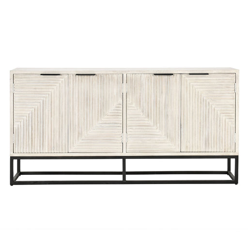 Classic Home - Flint Mango Wood 4Dr Cabinet Coastal White - 52010862 - GreatFurnitureDeal