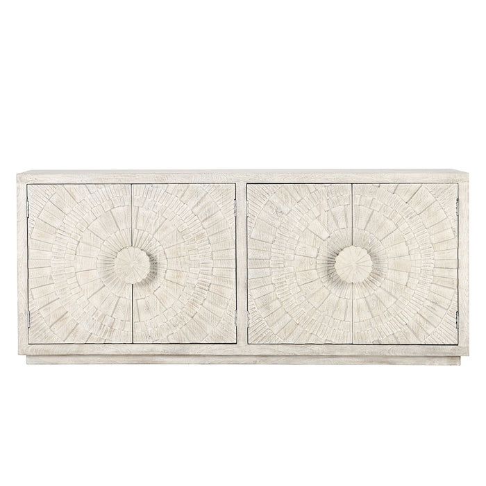 Classic Home Furniture - Apollo Mango Wood 4Dr Cabinet Coastal White - 52010865 - GreatFurnitureDeal