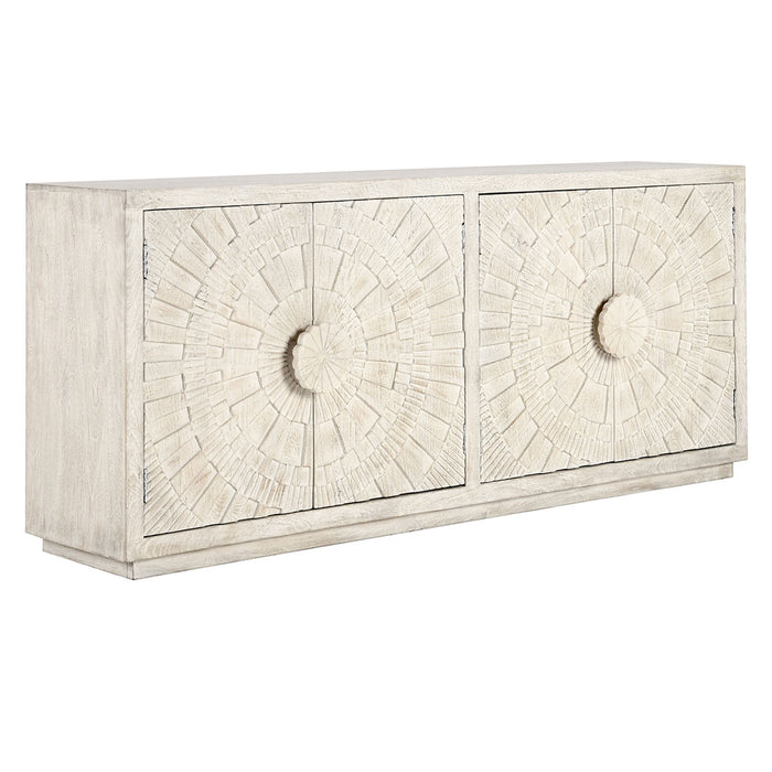 Classic Home Furniture - Apollo Mango Wood 4Dr Cabinet Coastal White - 52010865 - GreatFurnitureDeal