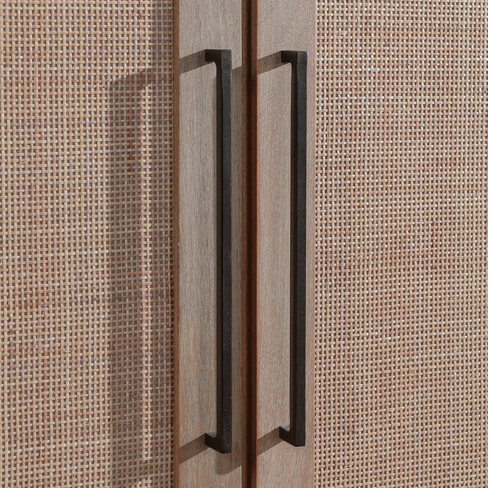 Classic Home - Jensen Cane/Wood 4Dr Cabinet Taupe - 52010901 - GreatFurnitureDeal