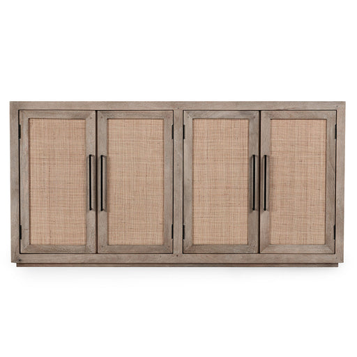 Classic Home - Jensen Cane/Wood 4Dr Cabinet Taupe - 52010901 - GreatFurnitureDeal