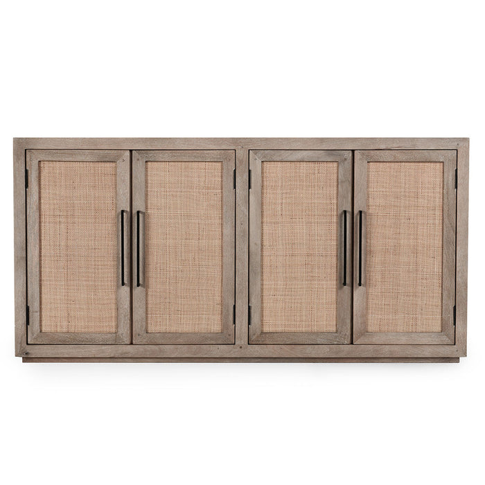 Classic Home - Jensen Cane/Wood 4Dr Cabinet Taupe - 52010901 - GreatFurnitureDeal