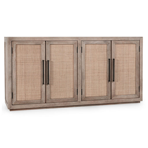 Classic Home - Jensen Cane/Wood 4Dr Cabinet Taupe - 52010901 - GreatFurnitureDeal