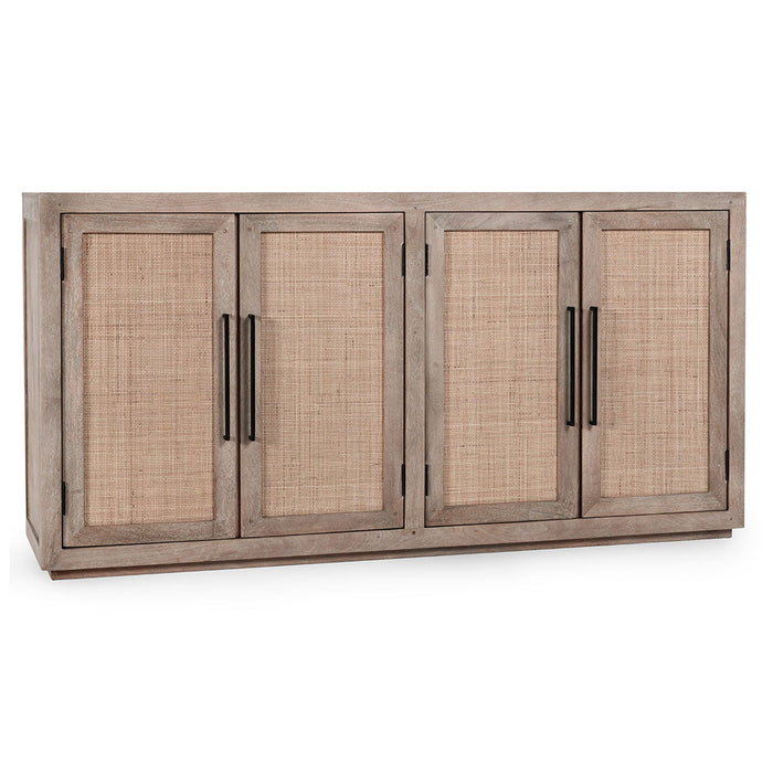 Classic Home - Jensen Cane/Wood 4Dr Cabinet Taupe - 52010901 - GreatFurnitureDeal