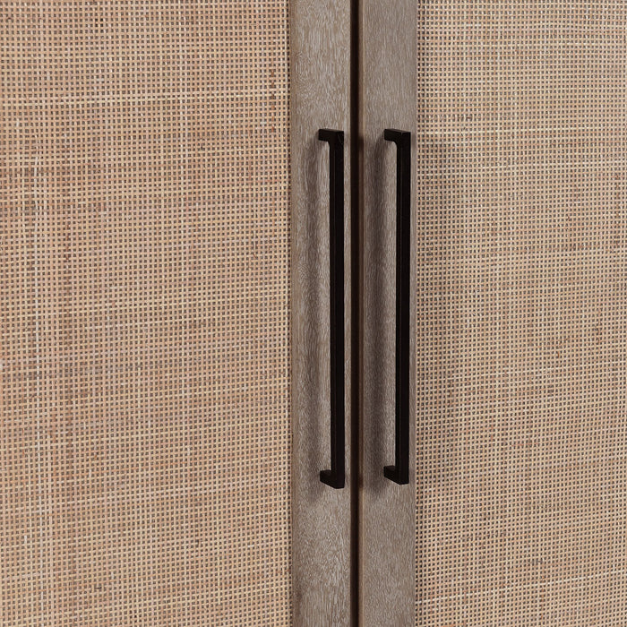 Classic Home - Jensen Cane/Wood 4Dr Cabinet Taupe - 52010901 - GreatFurnitureDeal