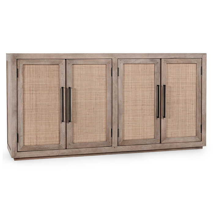 Classic Home Furniture - Jensen Cane/Wood 4Dr Cabinet Taupe - 52010901 - GreatFurnitureDeal