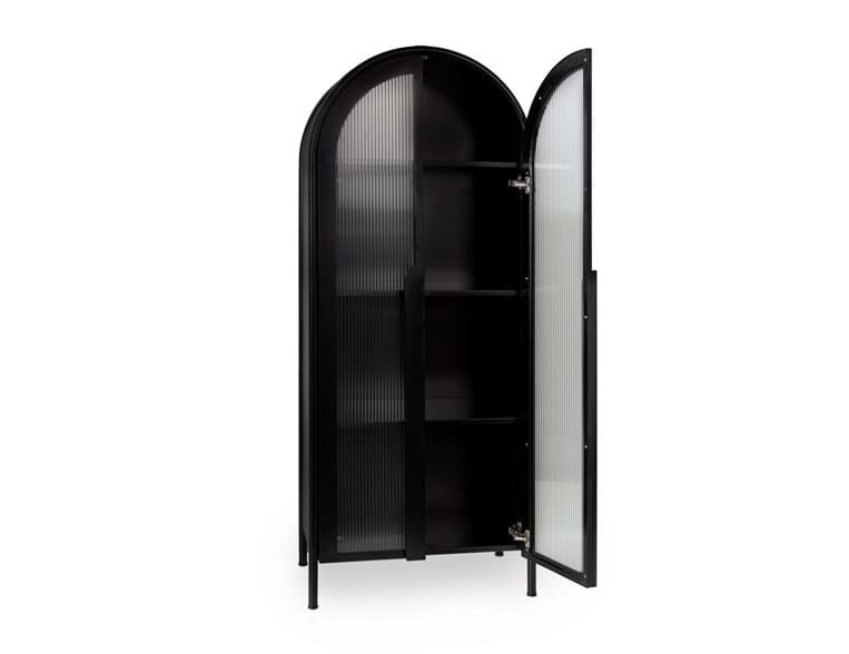 Classic Home Furniture - Moca Metal/Glass 2 Door Tall Cabinet Black - 52010937 - GreatFurnitureDeal