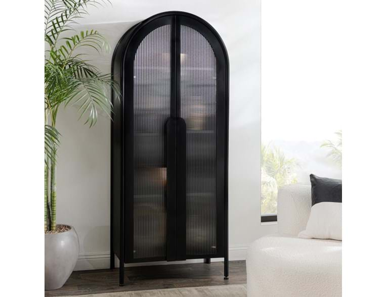 Classic Home Furniture - Moca Metal/Glass 2 Door Tall Cabinet Black - 52010937 - GreatFurnitureDeal