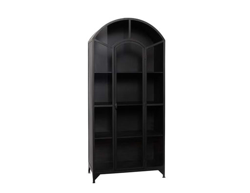 Classic Home - Lillo Metal/Glass Single Door Cabinet Black - 52010938 - GreatFurnitureDeal