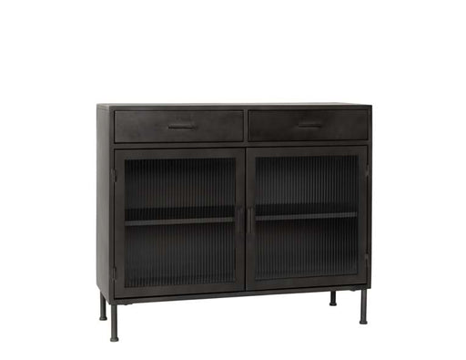 Classic Home Furniture - Nore Metal/Glass 2Dwr 2Dr Cabinet Blackened Steel - 52010939 - GreatFurnitureDeal