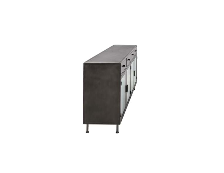 Classic Home Furniture - Nore Metal/Glass 4 Drawer 4 Door Cabinet Blackened Steel - 52010940 - GreatFurnitureDeal