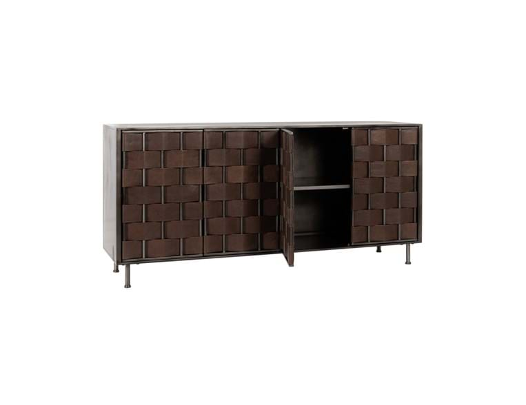 Classic Home Furniture - Komo Leather/Metal 4 Door Cabinet Barrel - 52010942 - GreatFurnitureDeal