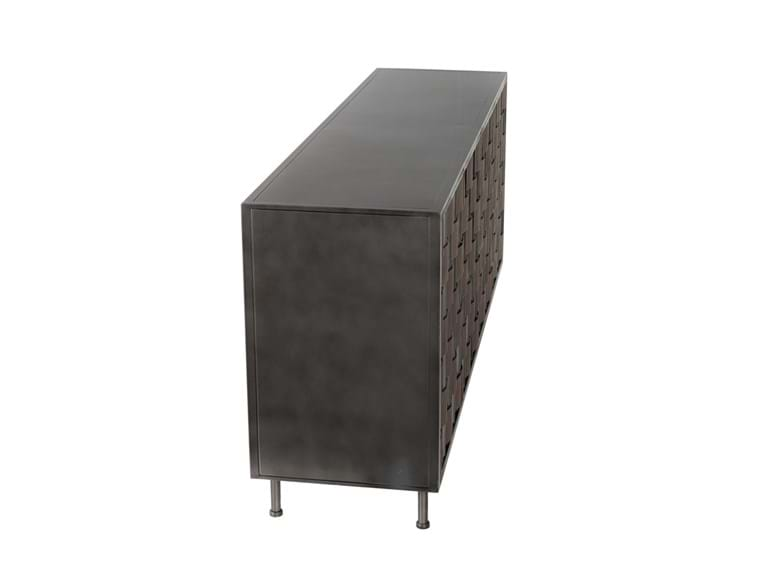 Classic Home Furniture - Komo Leather/Metal 4 Door Cabinet Barrel - 52010942 - GreatFurnitureDeal