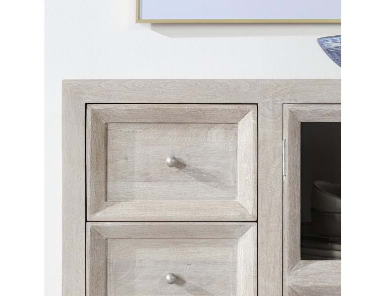 Classic Home Furniture - Isha Mango Wood 3 Dwr 2 Dr Cabinet White Washed - 52010951 - GreatFurnitureDeal