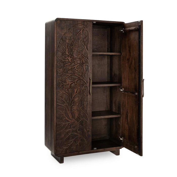 Classic Home - Albero Solid Wood Tall Cabinet - Kona Brown - 52010963 - GreatFurnitureDeal