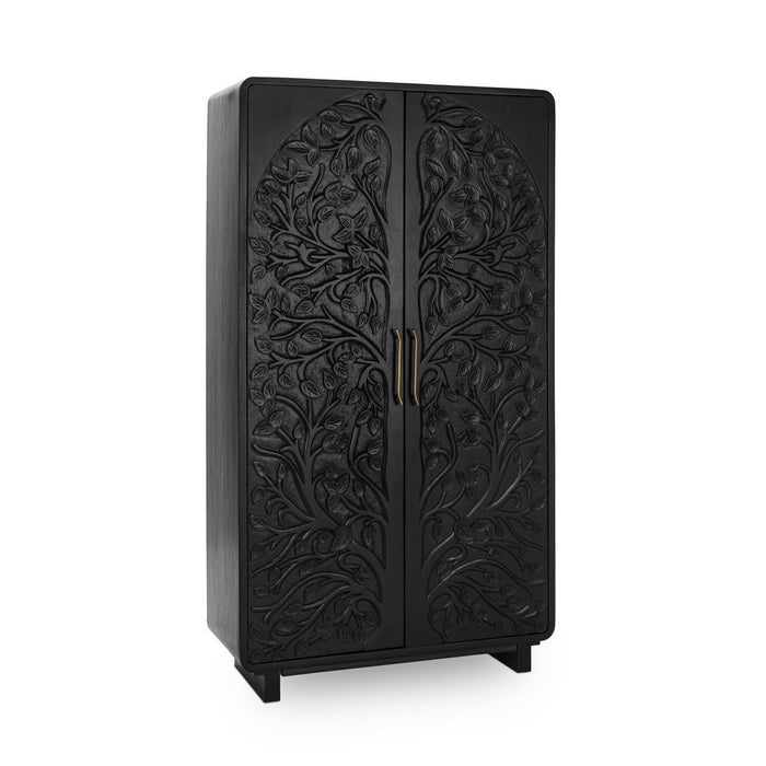 Classic Home - Albero Solid Wood Tall Cabinet - Black - 52010964 - GreatFurnitureDeal