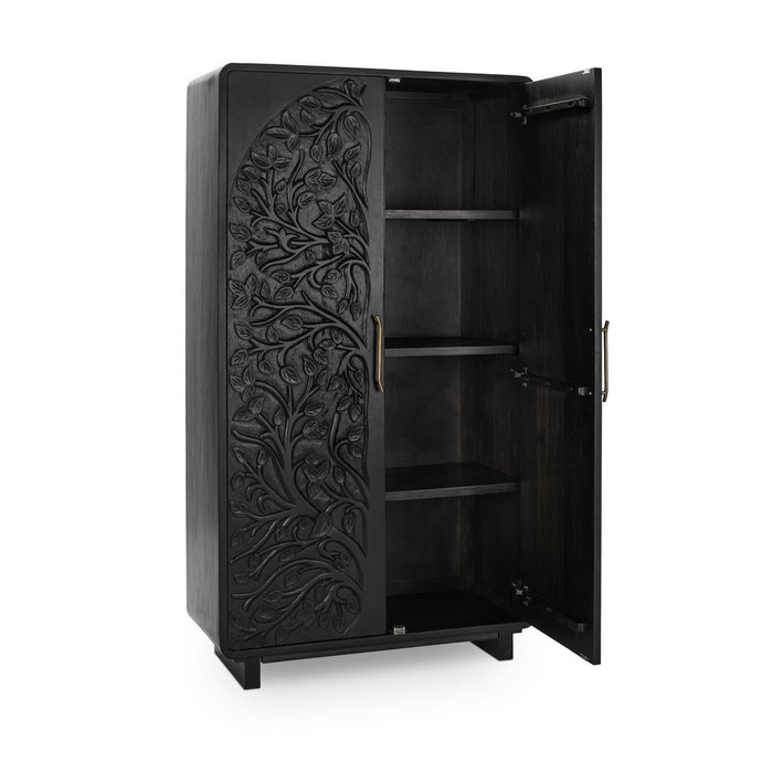 Classic Home - Albero Solid Wood Tall Cabinet - Black - 52010964 - GreatFurnitureDeal