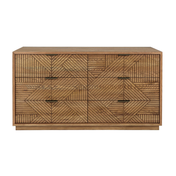 Classic Home - Santa Clara Solid Wood 6Dwr Dresser - Caramel Brown - 52010989 - GreatFurnitureDeal