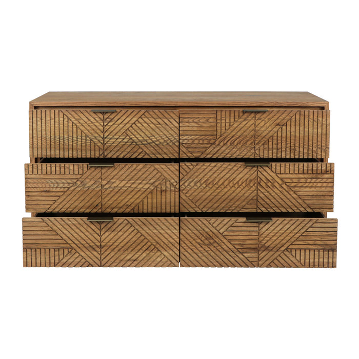 Classic Home - Santa Clara Solid Wood 6Dwr Dresser - Caramel Brown - 52010989 - GreatFurnitureDeal