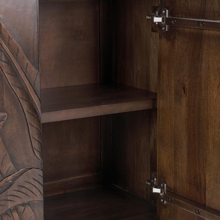 Classic Home - Ledro Solid Wood 2Dr Cabinet in Dark Brown - 52011018 - GreatFurnitureDeal