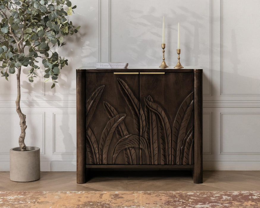 Classic Home - Ledro Solid Wood 2Dr Cabinet in Dark Brown - 52011018 - GreatFurnitureDeal