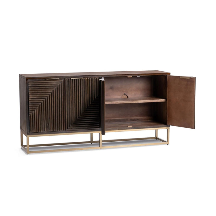 Classic Home - Flint s 4 Door Cabinet in Dark Brown - 52011081