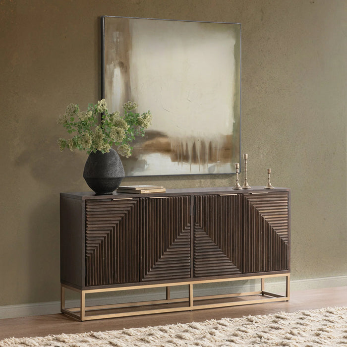 Classic Home - Flint s 4 Door Cabinet in Dark Brown - 52011081