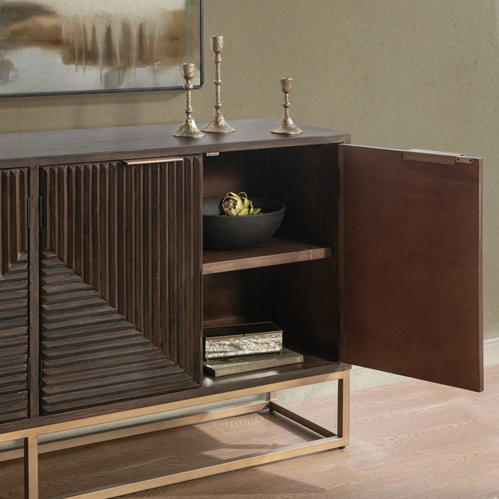 Classic Home - Flint s 4 Door Cabinet in Dark Brown - 52011081