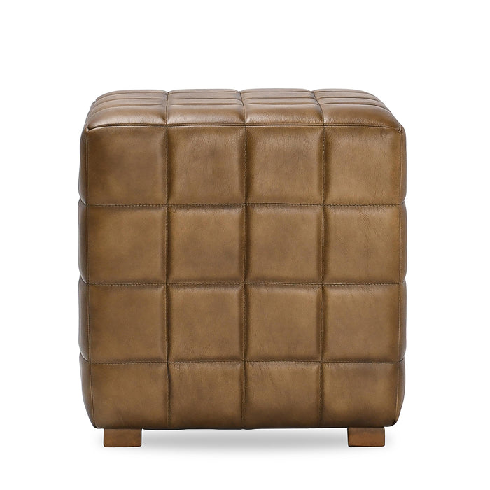 Classic Home Furniture - Carlo Leather 18" Square Ottoman Antique Brown - 53001964 - GreatFurnitureDeal