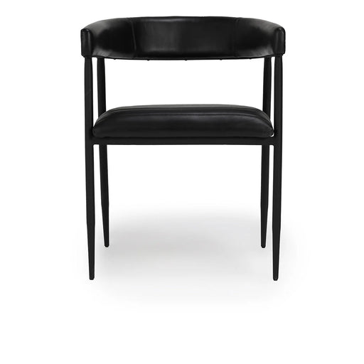 Classic Home - Preston Top Grain Leather Dining Chair in Jet Black - 53001985 - GreatFurnitureDeal