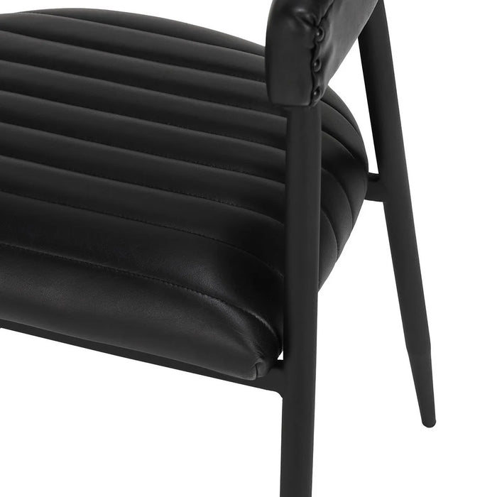 Classic Home - Preston Top Grain Leather Dining Chair in Jet Black - 53001985 - GreatFurnitureDeal