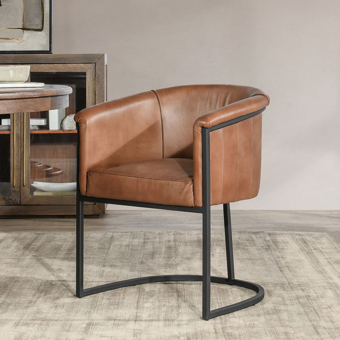 Classic Home Furniture - Hester Leather Dining Chair Tutor Brown - 53001991 - GreatFurnitureDeal