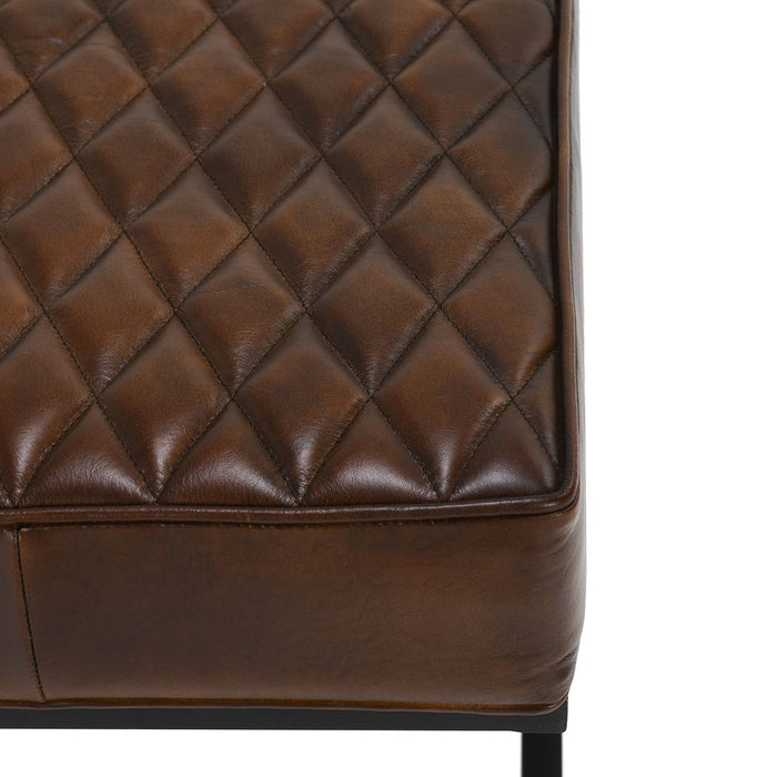 Classic Home Furniture - Bruno Leather Rectangle Stool Rustic Brown - 53001996 - GreatFurnitureDeal