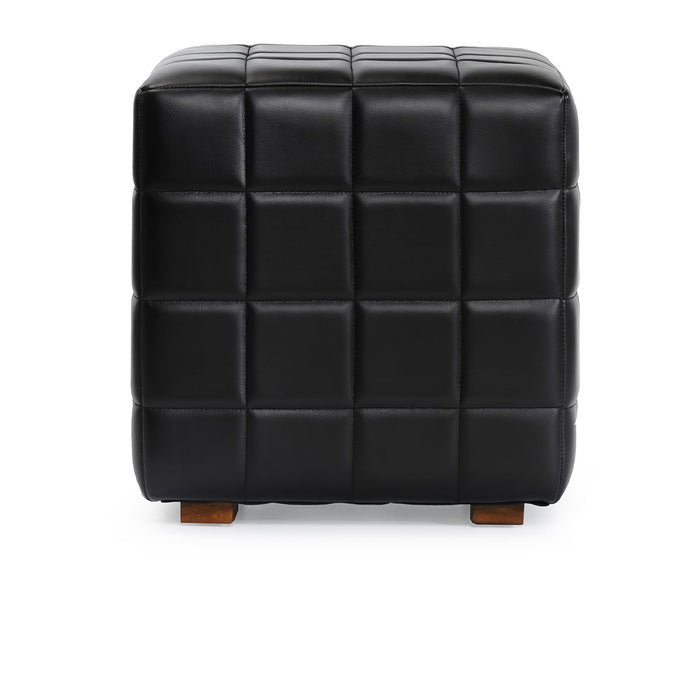 Classic Home Furniture - Carlo Leather 18" Square Ottoman Jet Black - 53002005 - GreatFurnitureDeal