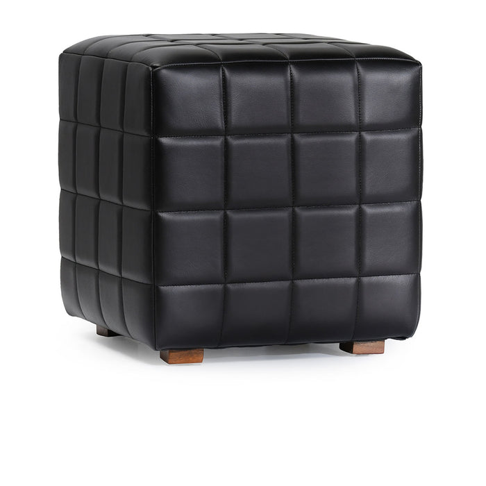 Classic Home Furniture - Carlo Leather 18" Square Ottoman Jet Black - 53002005 - GreatFurnitureDeal