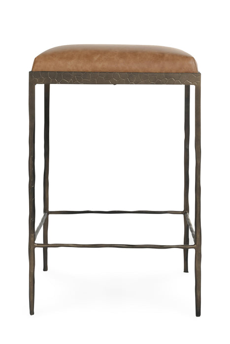 Classic Home - Bose 26" Top Grain Leather Counter Stool in Chestnut Brown - 53002006 - GreatFurnitureDeal