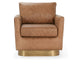 Classic Home Furniture - Lathe Leather/Hide Accent Chair Chestnut Brown/Blonde - 53002009 - GreatFurnitureDeal