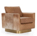 Classic Home - Lathe Leather and Hide Accent Chair in Chestnut - 53002009 - GreatFurnitureDeal